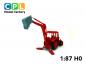 Preview: Traktorbagger MTS-82 Schiebeschild – rot Arbeitsstellung Arm oben